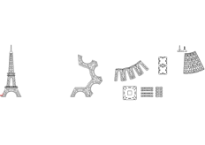線切3D-埃菲爾鐵塔3,線切割圖紙免費下載