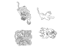 線切割2D-老虎,線切割圖紙免費下載